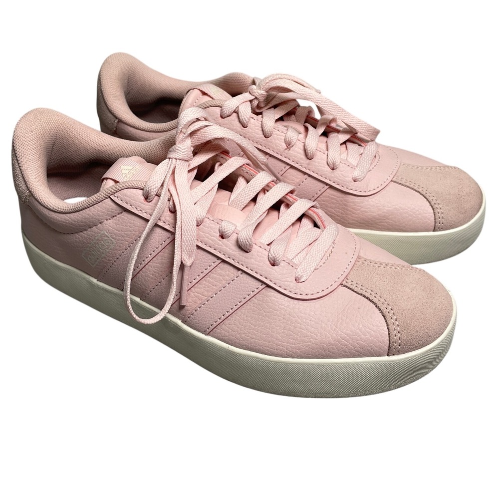 Adidas VL Court 3.0 Sneakers Womens 8 Soft Pink Low Top Casual Skate Shoes